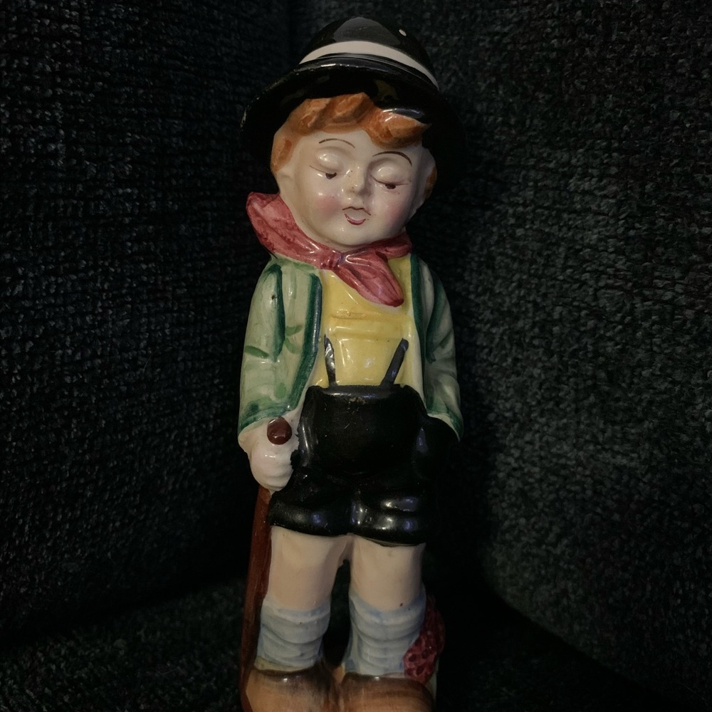 Charming Ceramic Boy Figurine - Multicolor